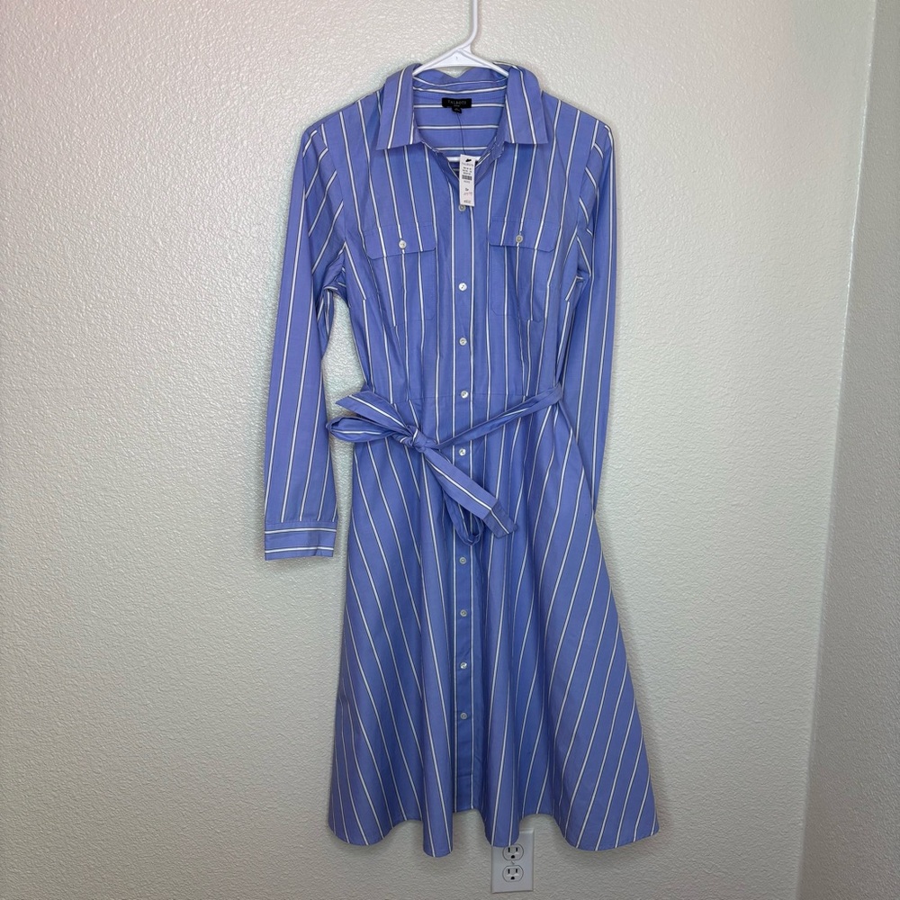 Talbots Cotton Poplin Striped Dress with pockets